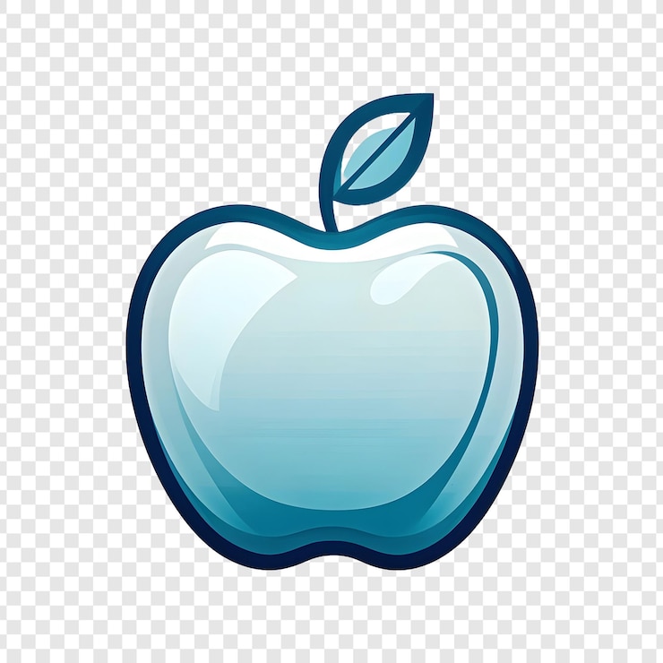 PSD pomme bleue sur fond blanc