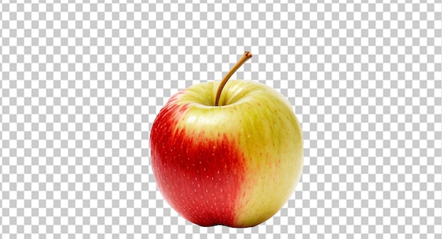 Une pomme rouge sur un fond transparent