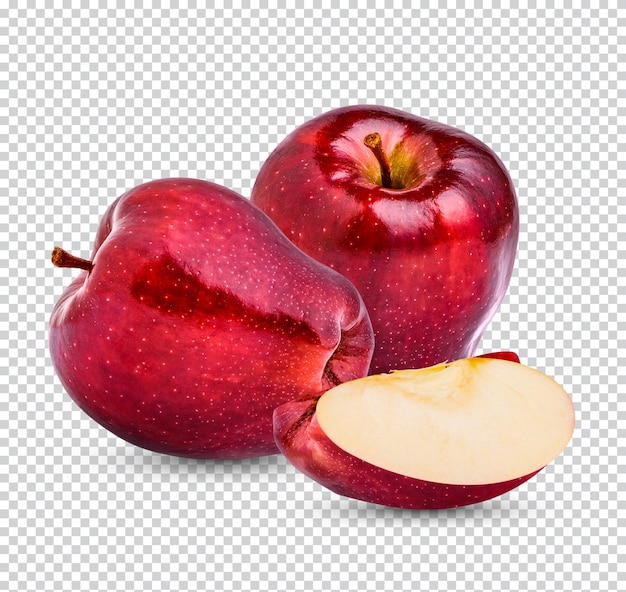 PSD pomme rouge fraîche isolée