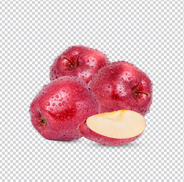 PSD pomme rouge avec des gouttes isolées psd premium