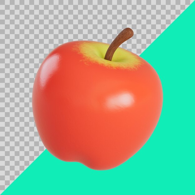 Pomme Rouge Stylisée En 3d