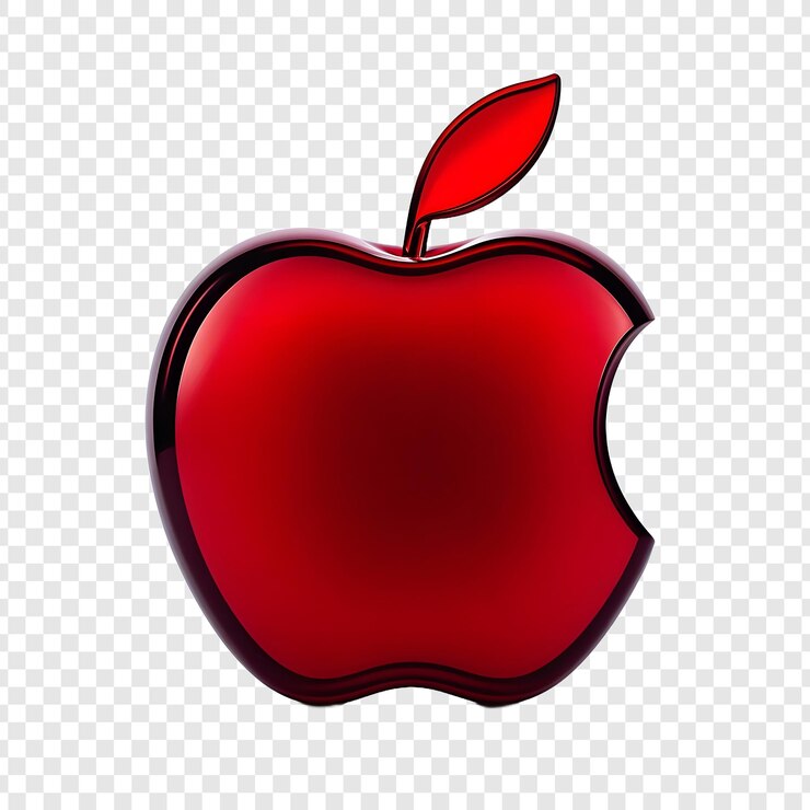 PSD une pomme rouge avec une tige rouge dessus
