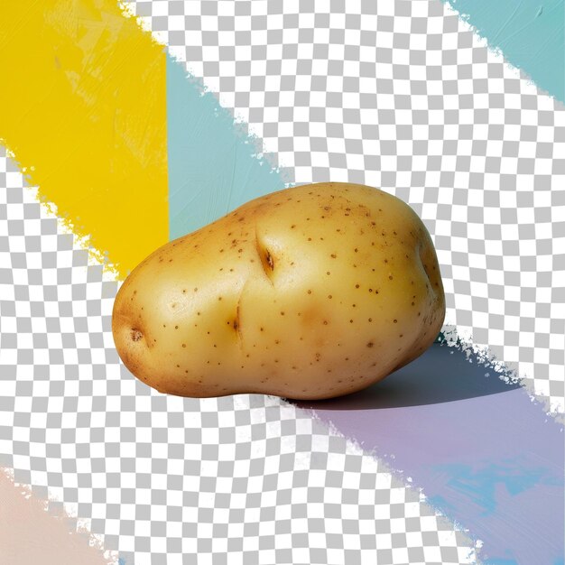 PSD une pomme de terre avec un fond jaune et bleu et un fond coloré avec un fond jaune et bleu et vert et blanc