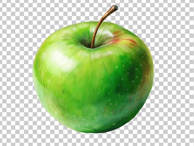 Pomme verte avec des feuilles