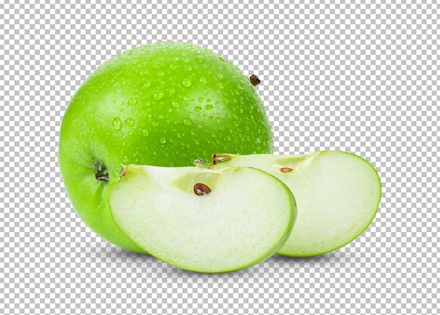 PSD pomme verte isolée sur la couche alpha