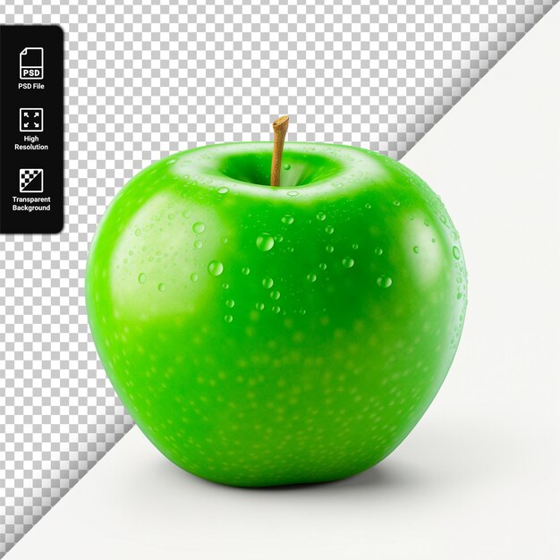 PSD pomme verte isolée sur un fond transparent