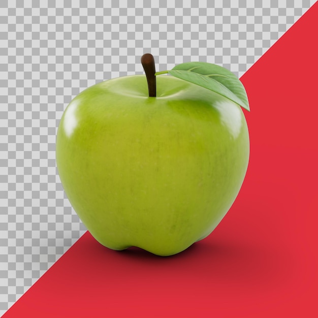 Pomme verte stylisée 3D