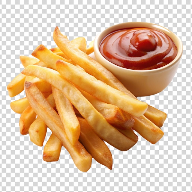 Pommes Frites auf durchsichtigem Hintergrund Generative KI