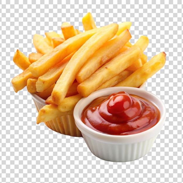 Pommes Frites auf durchsichtigem Hintergrund Generative KI