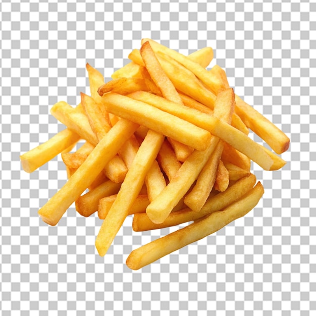 Pommes frites auf weißem hintergrund