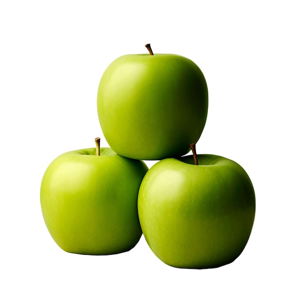Des pommes isolées de près