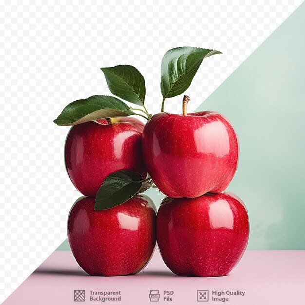 PSD des pommes rouges isolées sur un fond transparent