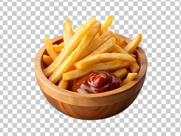 PSD pommes de terre frites avec du ketchup