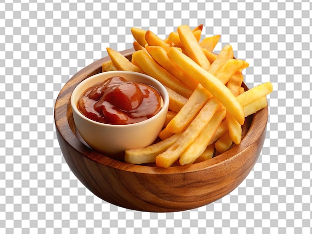 PSD pommes de terre frites avec du ketchup