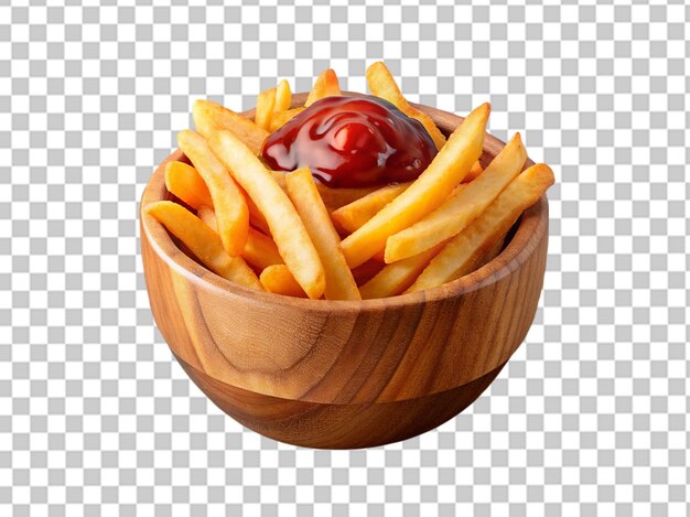 PSD pommes de terre frites avec du ketchup