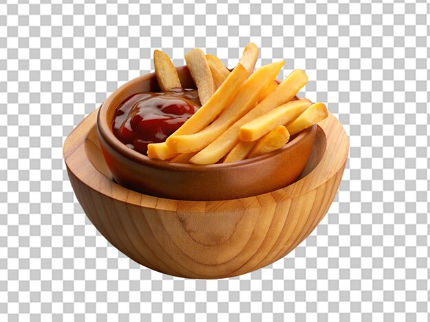 PSD pommes de terre frites avec du ketchup