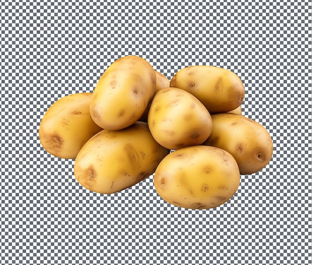 Pommes de terre naturelles et fraîches isolées sur fond transparent