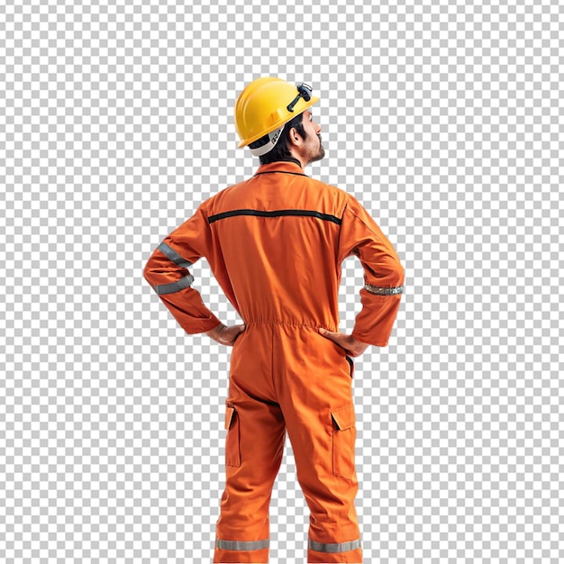 Pompière en uniforme avec un casque de sécurité
