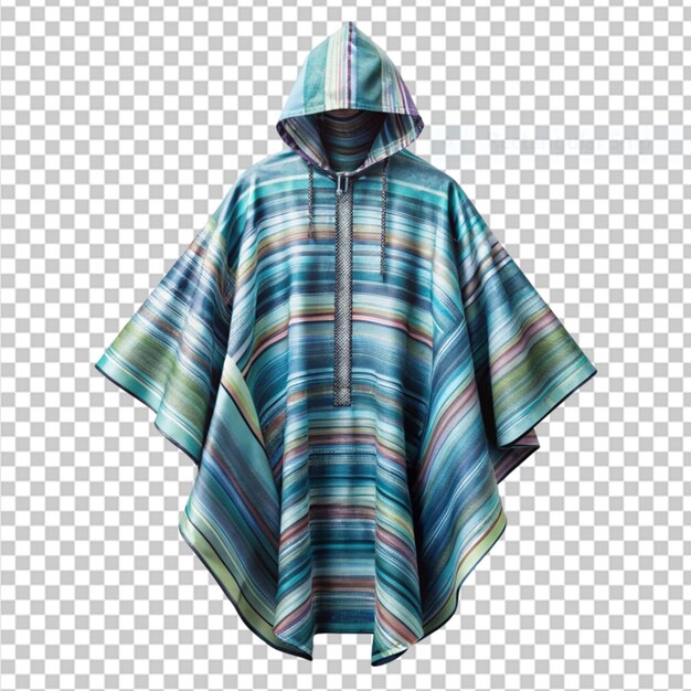 PSD poncho de chuva de ritmo em fundo transparente