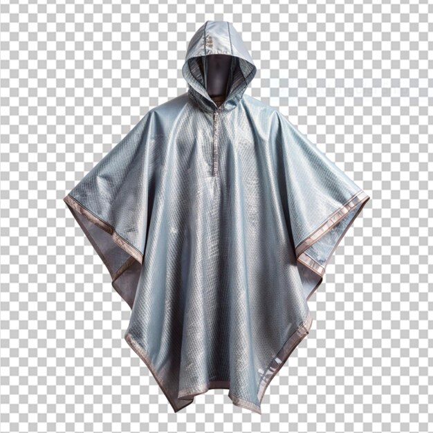 Poncho de lluvia rítmica en un fondo transparente