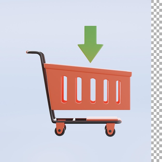 PSD poner en carrito de compras iconos 3d