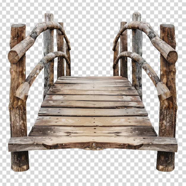 PSD un pont en bois avec une planche de bois qui a une planche en bois sur elle