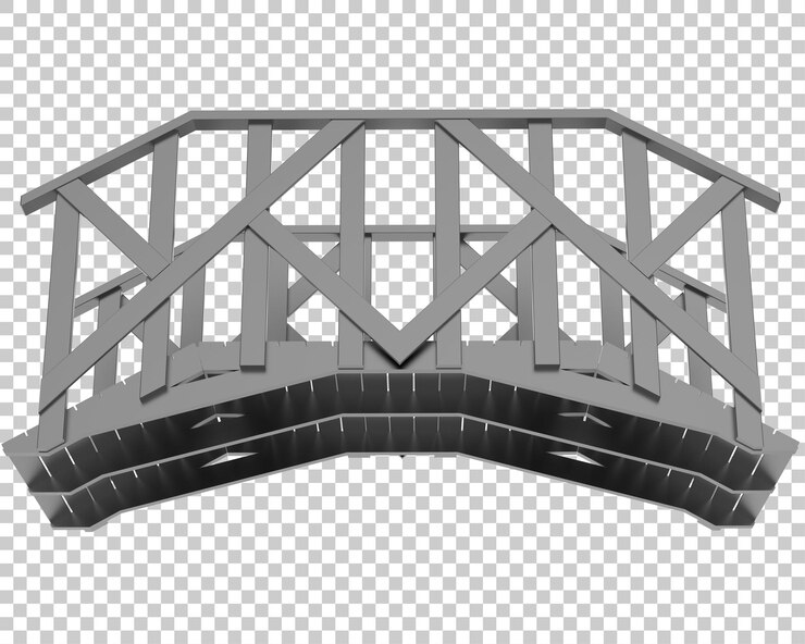 PSD ponte da giardino isolato su sfondo trasparente 3d rendering illustrazione