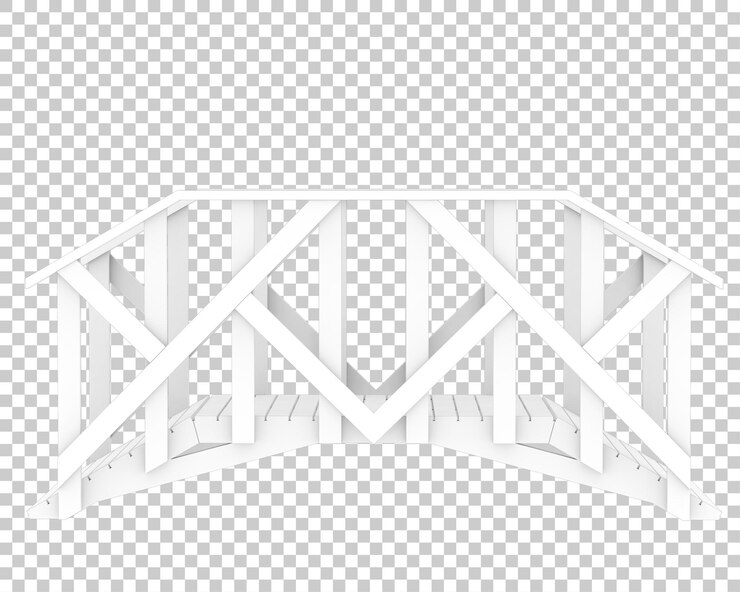 PSD ponte da giardino isolato su sfondo trasparente 3d rendering illustrazione