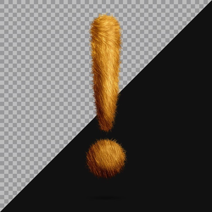 PSD ponto de exclamação com pele 3d realista