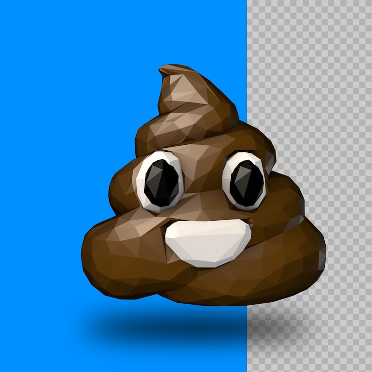 PSD poo emoticon low poly