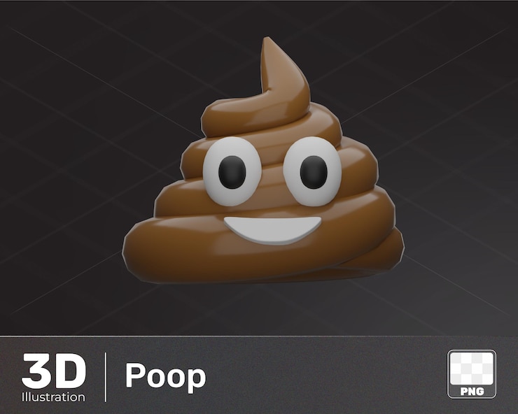 PSD poop 3d emoji illustration