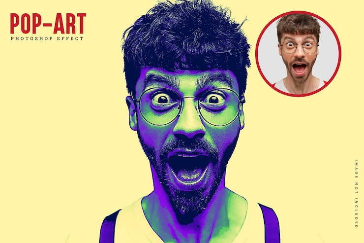 PSD pop art foto efeito premium psd