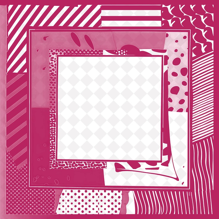 PSD pop art frame border con colores audaces y diseños gráficos con diseños abstractos creativos png