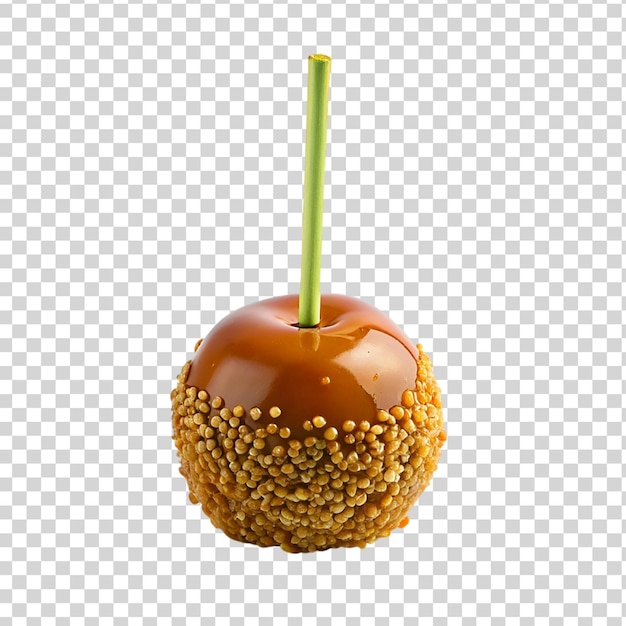 PSD pop de pomme caramel isolé sur un fond transparent