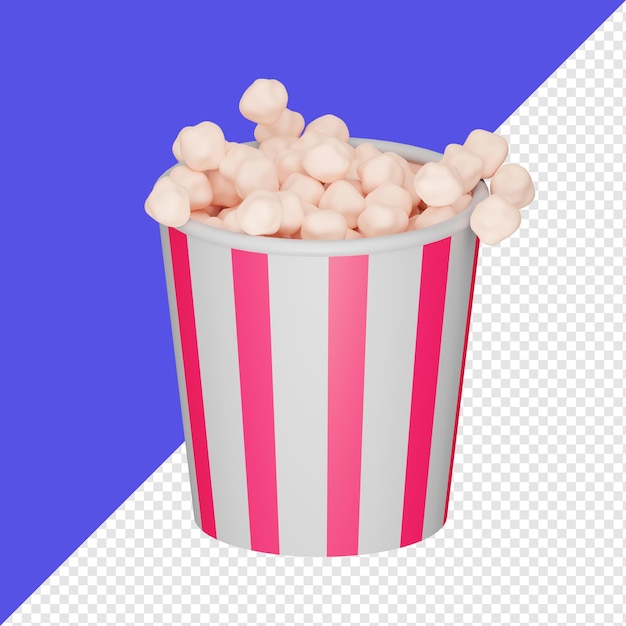 PSD popcorn 3d realistische objektdesign-vektorsymbolillustration