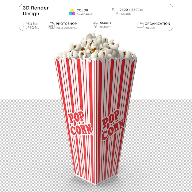 Popcorn Bucket Box 3D-Modellierungs-PSD