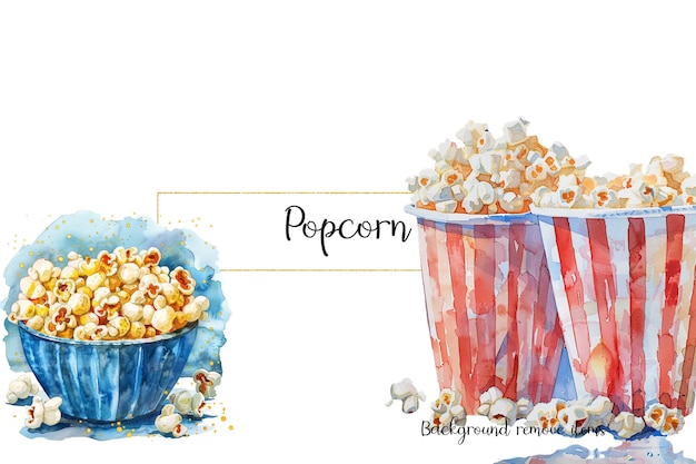 Popcorn-Filmabend-Cliparts