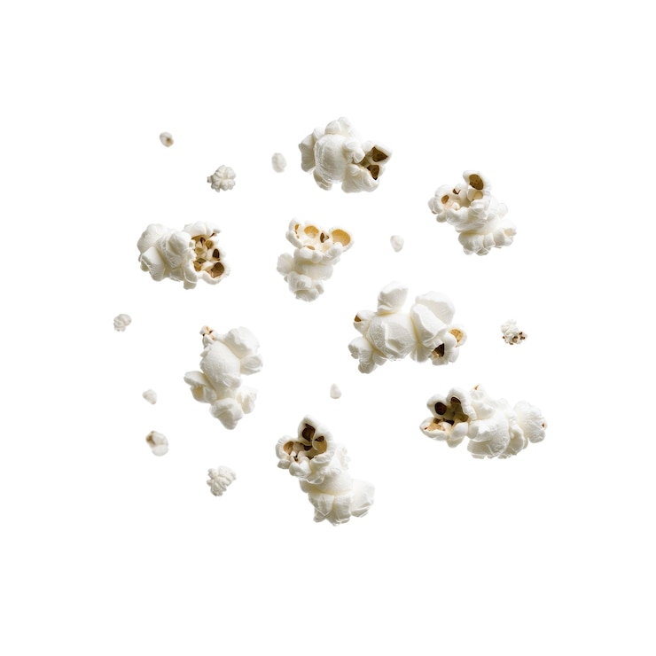 PSD popcorn flutuante em fundo preto
