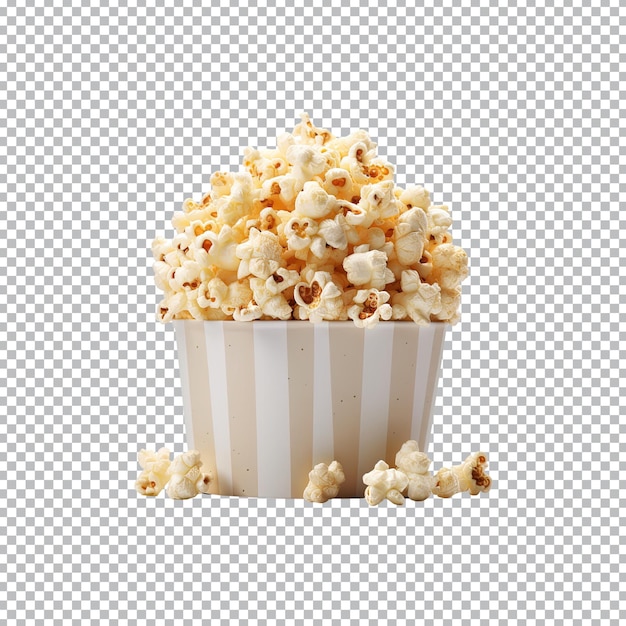 Popcorn im Eimer isoliert auf transparentem Hintergrund