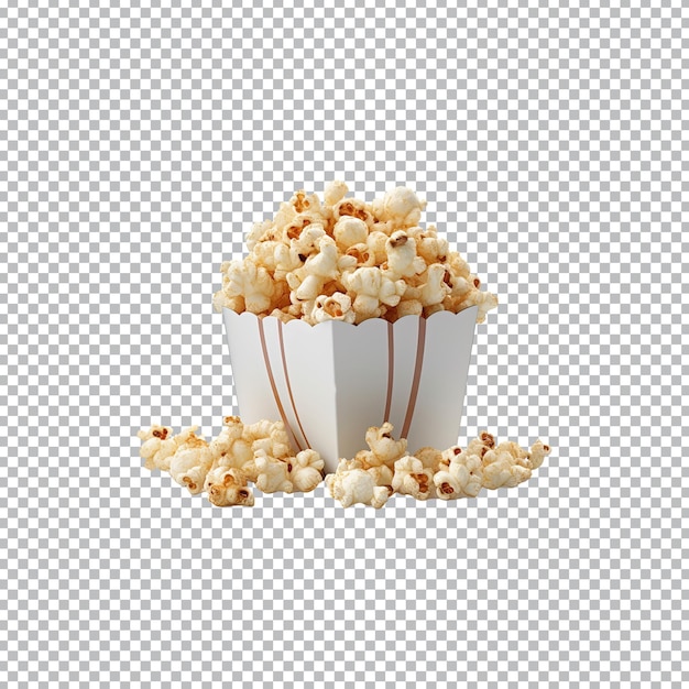 Popcorn in Pappschachtel isoliert auf transparentem Hintergrund