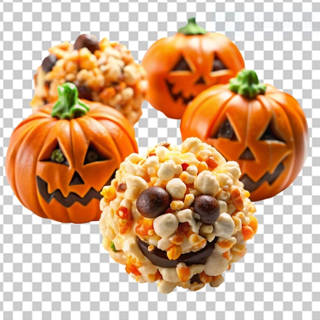 PSD popcornkugeln halloween auf durchsichtigem hintergrund