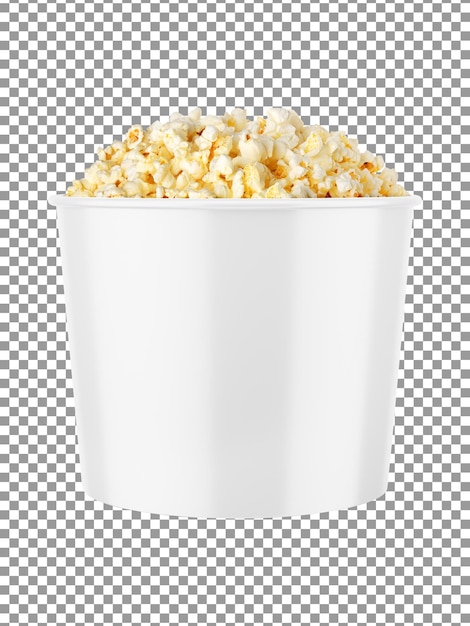 Popcorns Dans Une Tasse Blanche Vierge Avec Fond Transparent