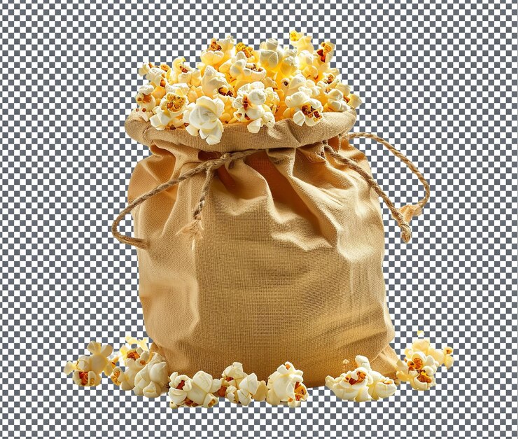 PSD poppcorn tão delicioso isolado em fundo transparente