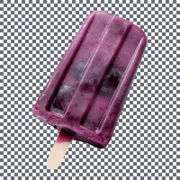 PSD popsicle aux bleuets congelés isolé sur fond transparent