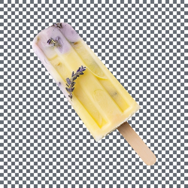 Popsicle De Citron Lavande Violet Congelé Isolé Sur Fond Transparent