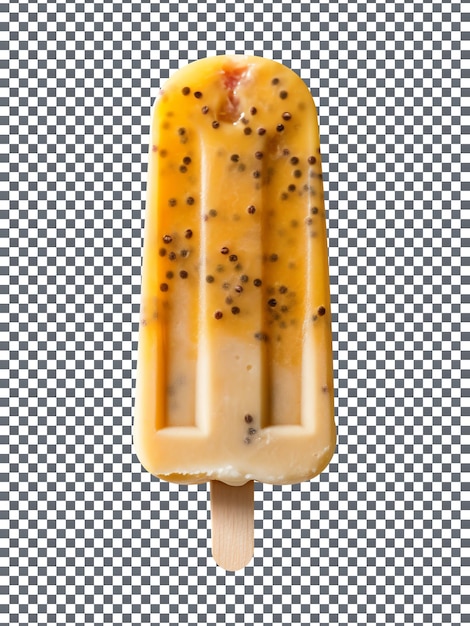 PSD popsicle de fruit de la passion congelé isolé sur fond transparent