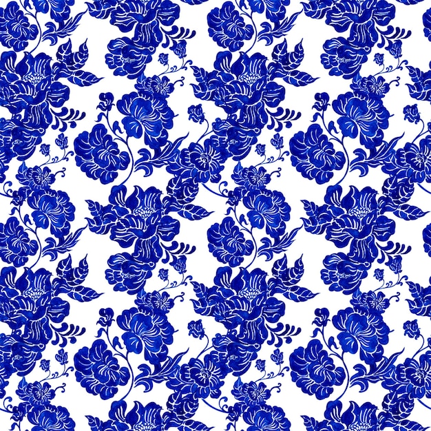 porcelana chinesa com vinhas delicadas desenhado à mão pintura a aquarela padrão desenho sem costura