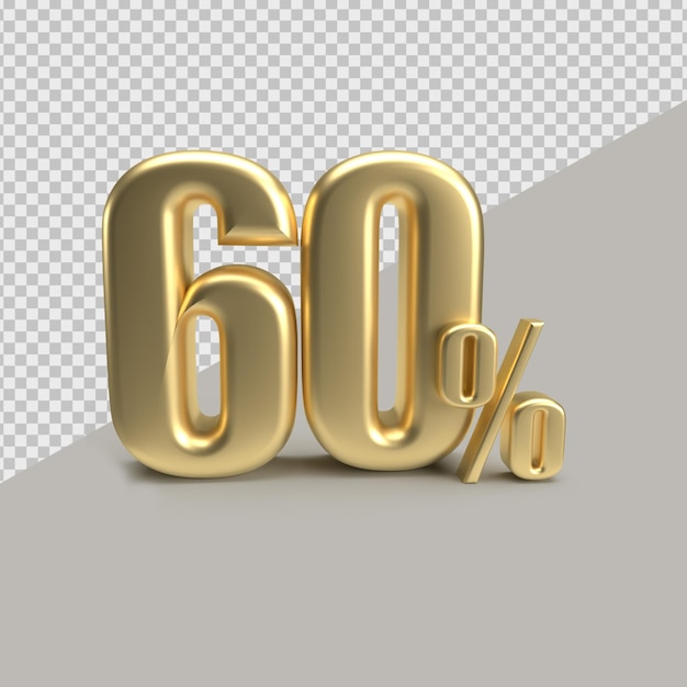 PSD porcentagem de renderização 3d 60
