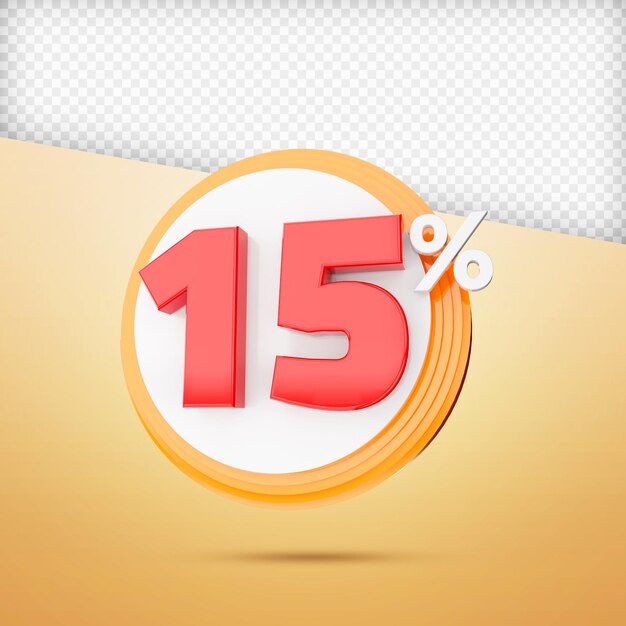 Porcentaje 3D render premium psd