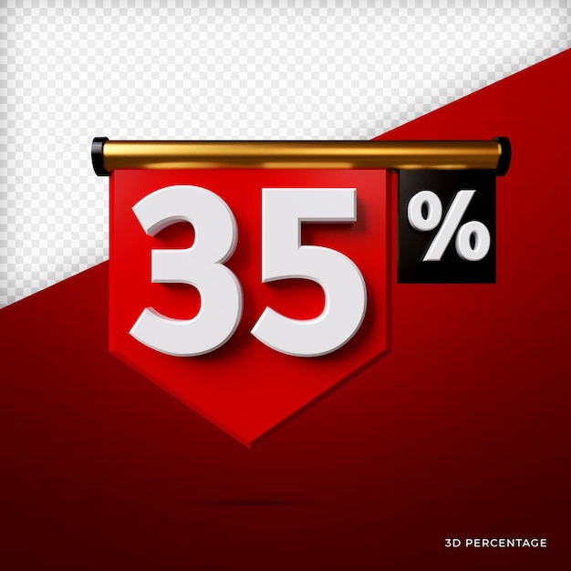 Porcentaje 3D render premium psd